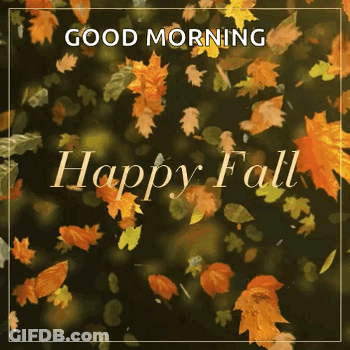 Happy Fall Greeting Card With Falling Leaves GIF