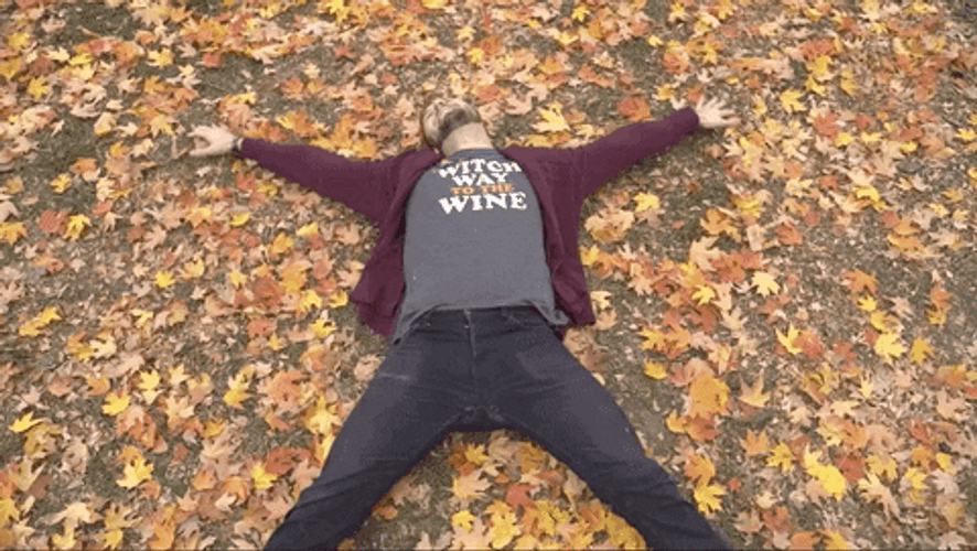 Happy Fall Man Enjoying Autumn GIF