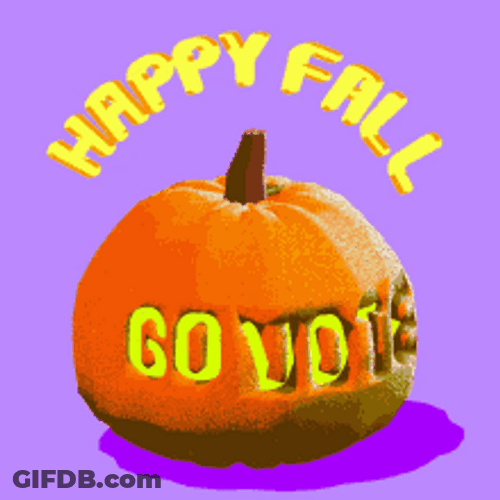 Happy Fall Moving Pumpkin Go Vote GIF
