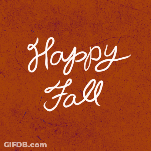 Happy Fall On Orange Background GIF