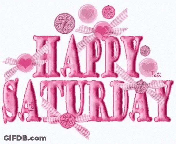 Happy Fall Saturday Pink Design Text GIF