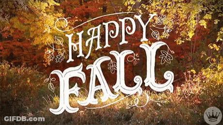 Happy Fall Sign With Crown GIF