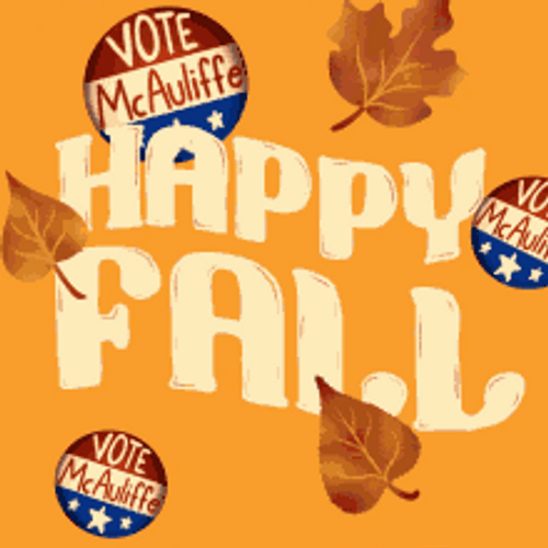Happy Fall Vote McAuliffe GIF