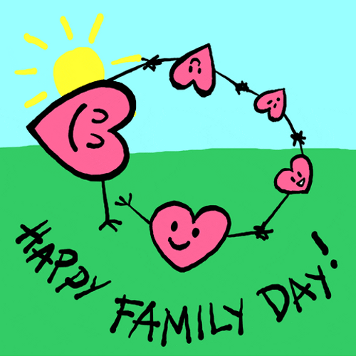 Happy Family Day Heart Artwork GIF