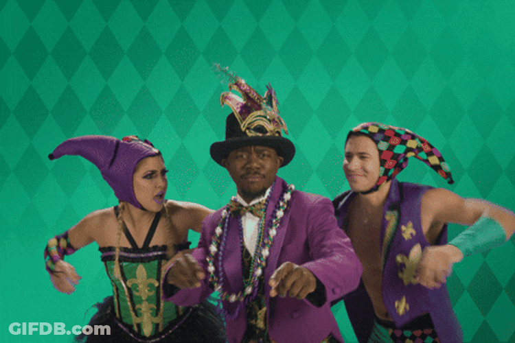 Happy Fat Tuesday Three Person Dancing GIF