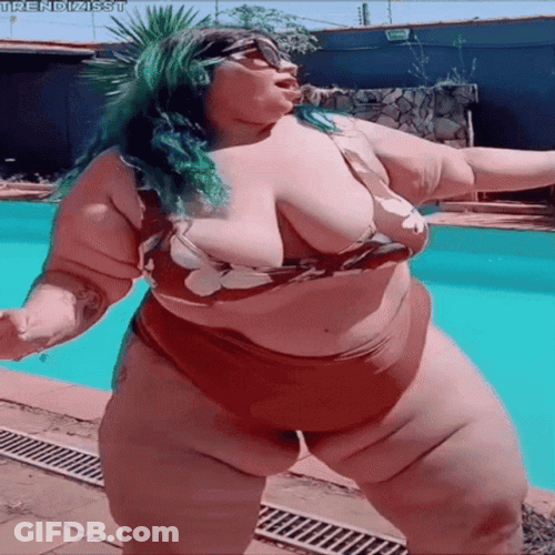 Happy Fat Woman Dancing GIF