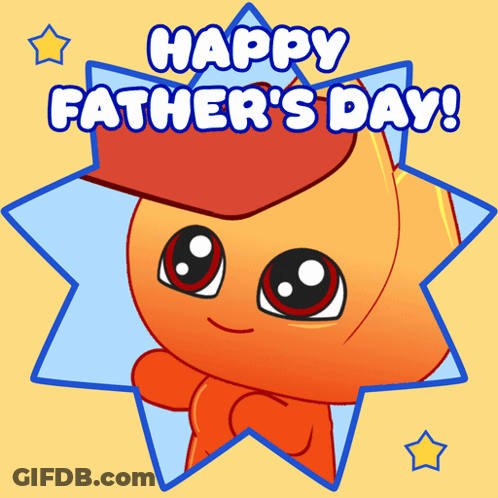 Happy Father's Day Greeting Card With Cartoon Character GIF