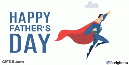 Happy Father's Day Superhero Flying GIF