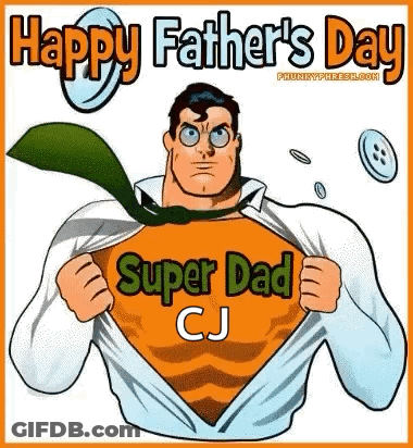 Happy Father's Day Superman Cartoon GIF