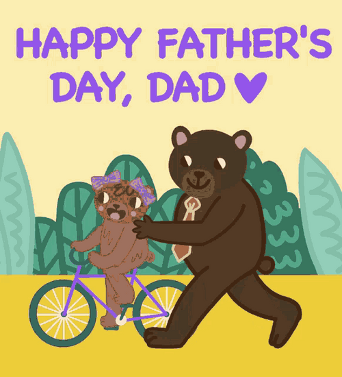 Happy Fathers Day Biking Bears GIF