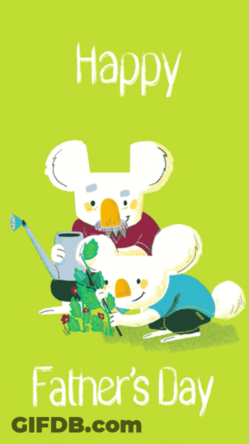 Happy Fathers Day Brother Koala Father Son Gardening GIF