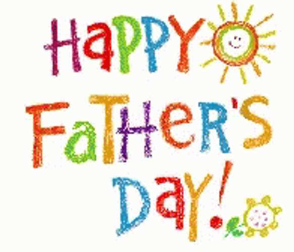 Happy Fathers Day Butterfly Crayon Art GIF