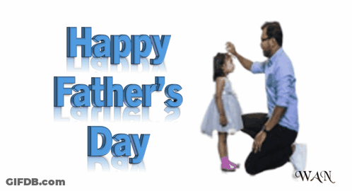 Happy Fathers Day Card With Kneeling Man GIF