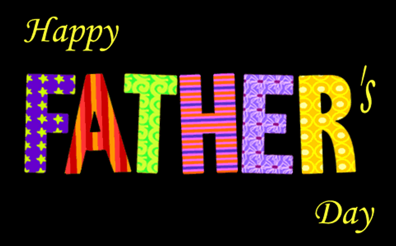 Happy Fathers Day Colorful Word Art GIF