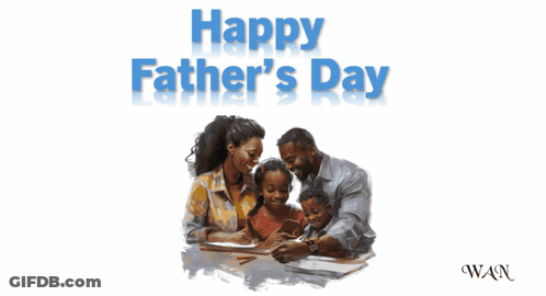 Happy Fathers Day Greeting With Woman And Child GIF