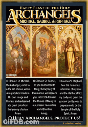 Happy Feast Of The Holy Archangels Michael Gabriel And Raphael Poster GIF