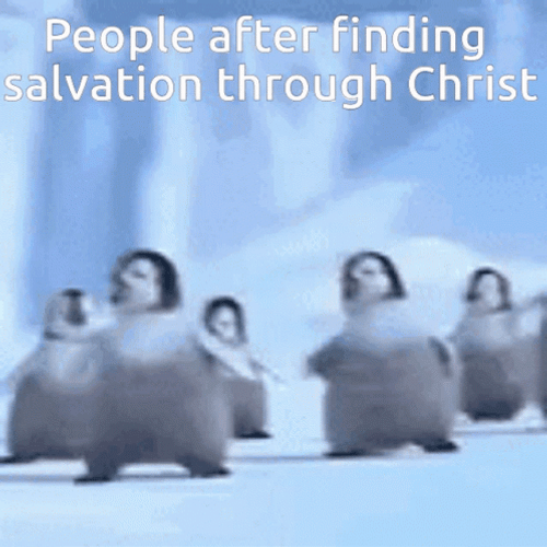 Happy Feet People After Finding Salvation Through Christ GIF