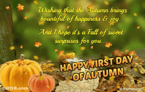 Happy First Day Of Autumn Greeting Card GIF