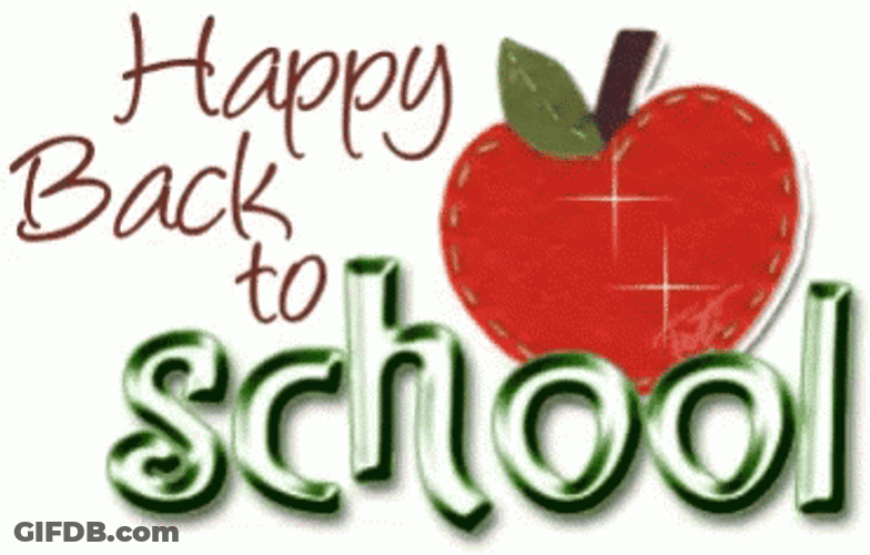 Happy First Day Of School Gliterring Apple GIF
