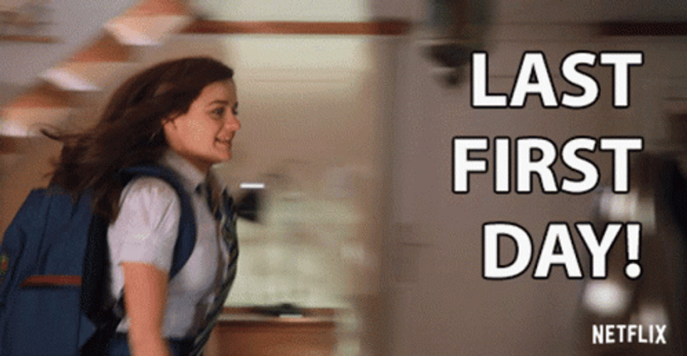 Happy First Day Of School Kissing Booth Ellie Running GIF