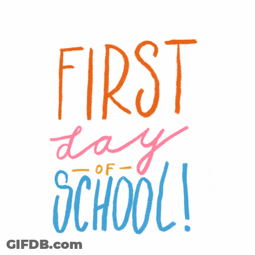 Happy First Day Of School Moving Font GIF
