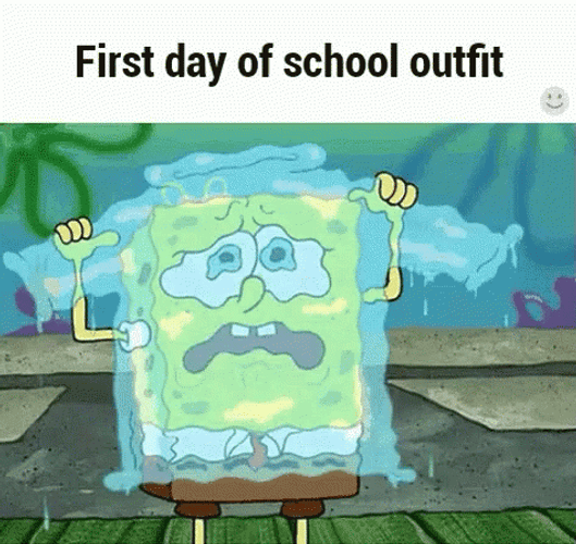 Happy First Day Of School Spongebob Outfit GIF