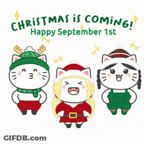 Happy First Day Of September Dancing Cats GIF