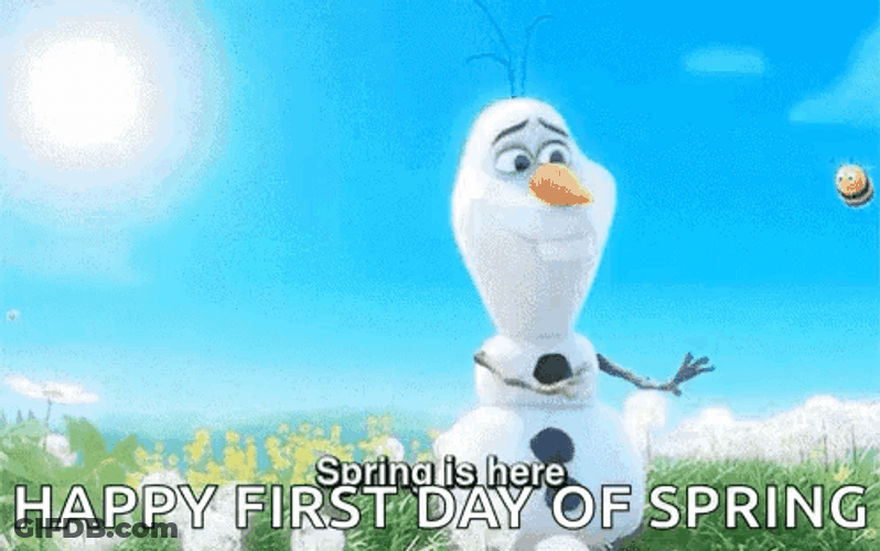 Happy First Day Of Spring Frozen Olaf GIF