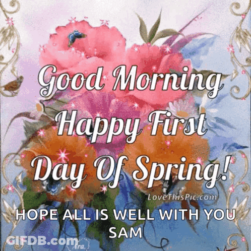 Happy First Day Of Spring Greeting GIF