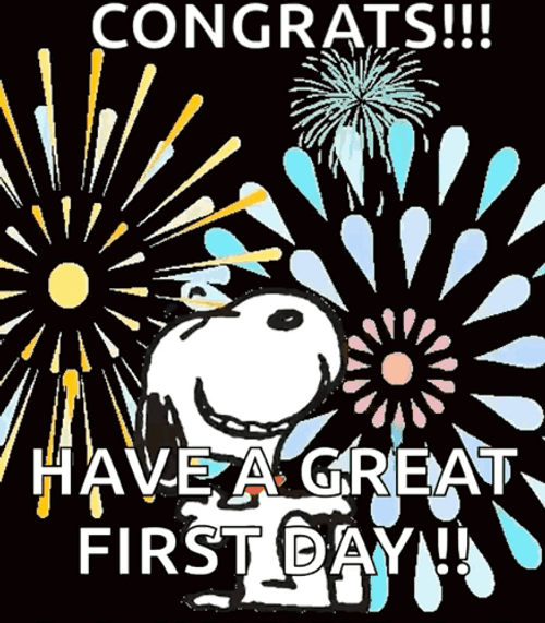 Happy First Day Snoopy And Fireworks GIF