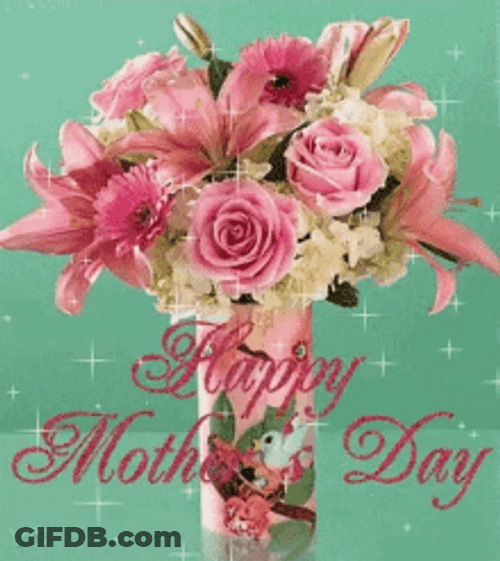 Happy First Mothers Day Bouquet Vase GIF