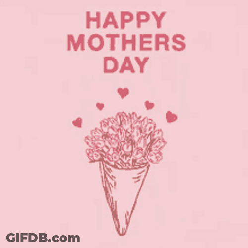 Happy First Mothers Day Simple Pink Bouquet GIF