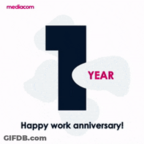 Happy First Year Work Anniversary Artwork GIF