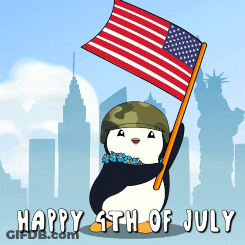 Happy Fourth Army Penguin GIF