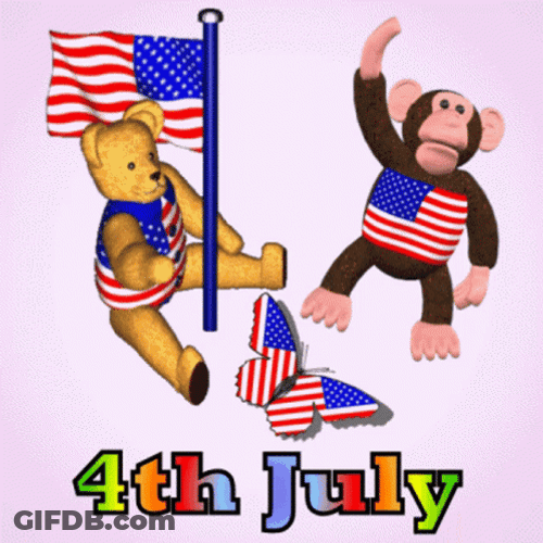 Happy Fourth Cute Bears GIF