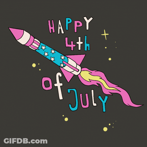 Happy Fourth Of July Animated Rocket GIF