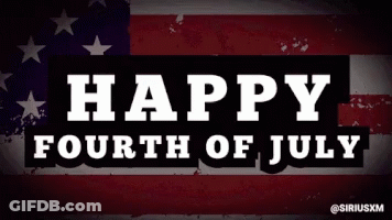 Happy Fourth Of July Sign With American Flag GIF