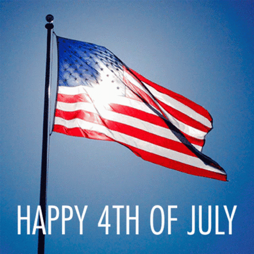 Happy Fourth Of July US Flag Waving GIF