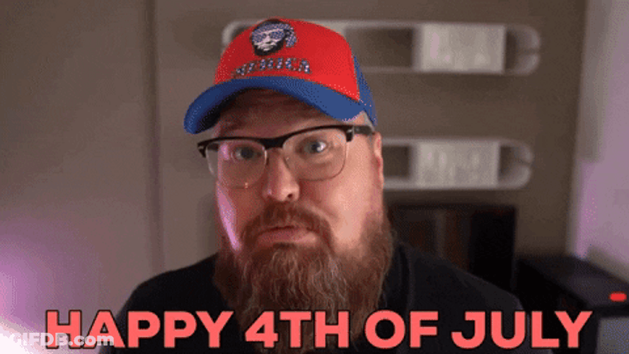 Happy Fourth Of July With Firework Stick GIF