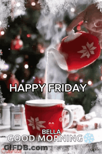 Happy Friday Bella Good Morning Pouring Milk Into Coffee GIF