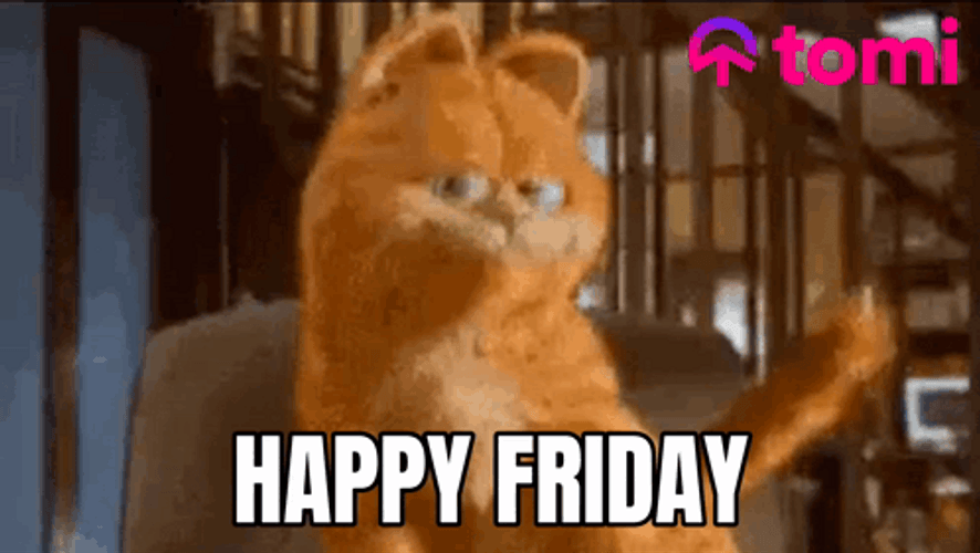 Happy Friday Cat Garfield Animation GIF