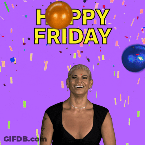 Happy Friday Confetti And Balloons GIF