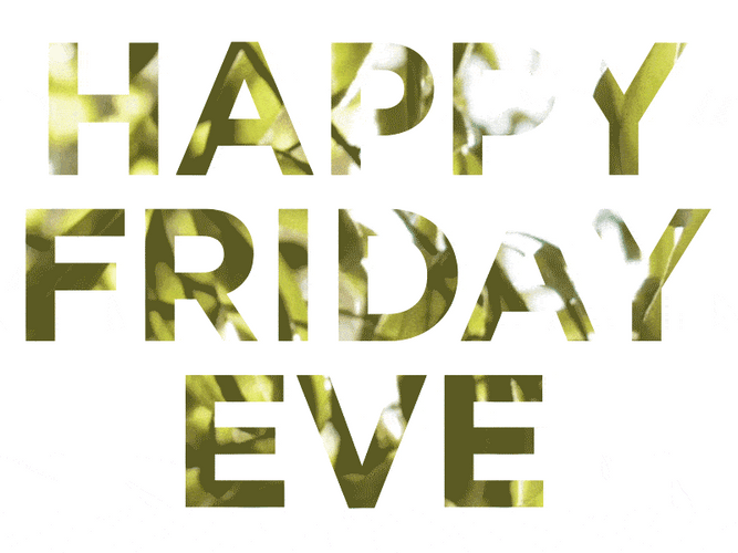 Happy Friday Eve Text With Leaves Background GIF