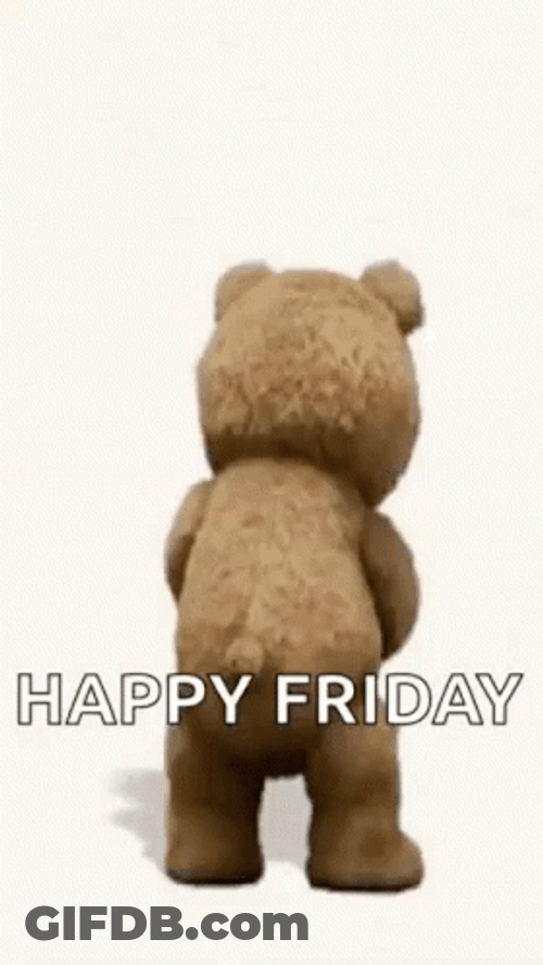 Happy Friday Funny Bear Shaking Drink GIF