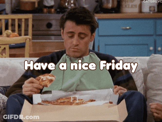 Happy Friday Funny Eating Pizza GIF