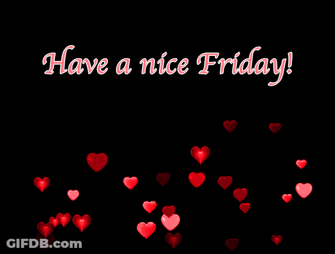 Happy Friday Funny Floating Hearts GIF