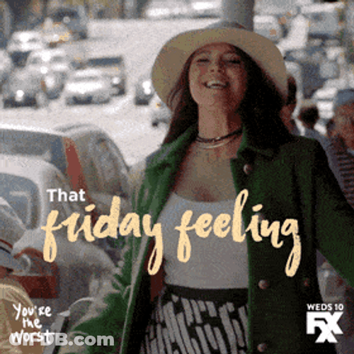 Happy Friday Funny Girl Walking On Street GIF