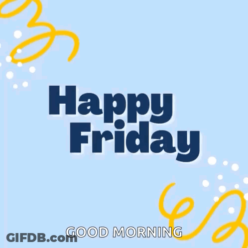 Happy Friday Good Morning Greeting Card With Flower And Smiley Face GIF