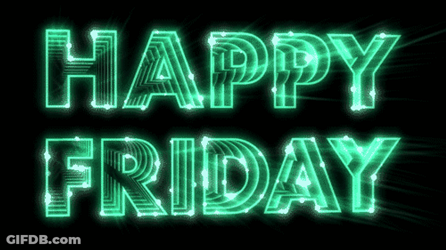 Happy Friday Green Neon GIF
