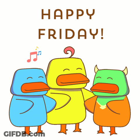 Happy Friday Greeting Card On Yellow Background GIF